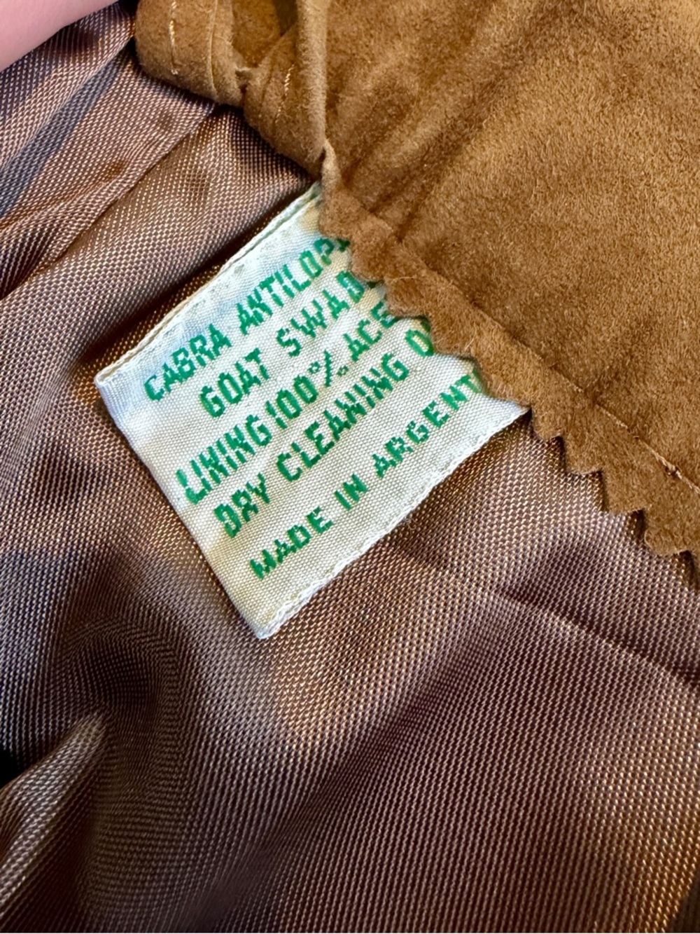 Vintage Brown goat Suede Midi Skirt High Waisted Leather Argentina S - Picture 5 of 9